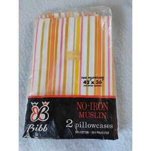 Vintage Bibb Pillowcase standard 42" X 36" Before Hemming Stripes